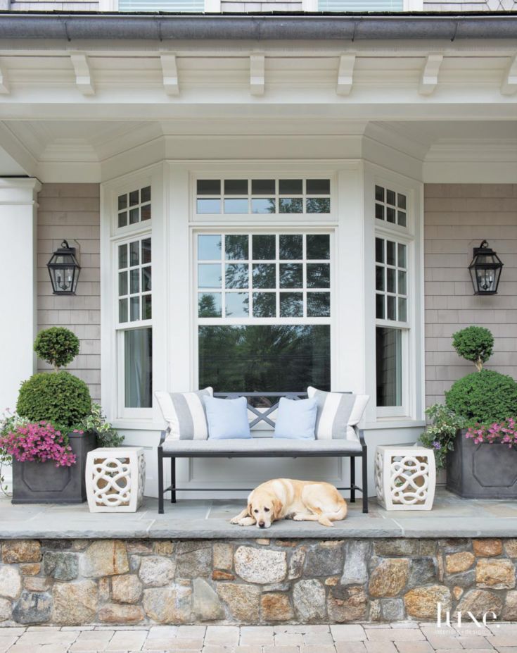 exterior bay window with front porch