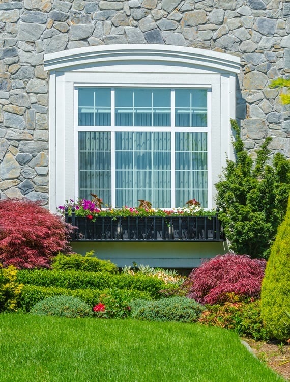 a flattened bay window exterior