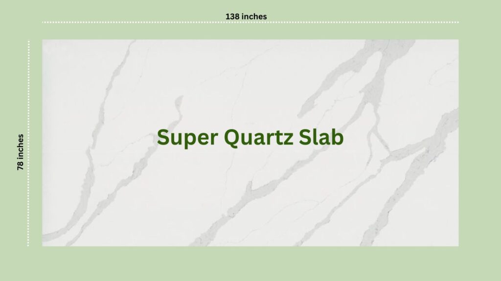 super jumbo quartz slab size