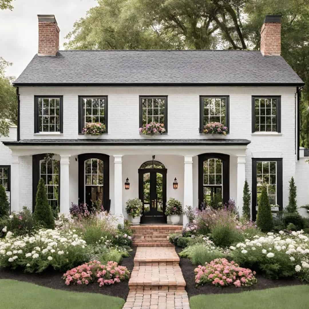 Black Windows With White Trim