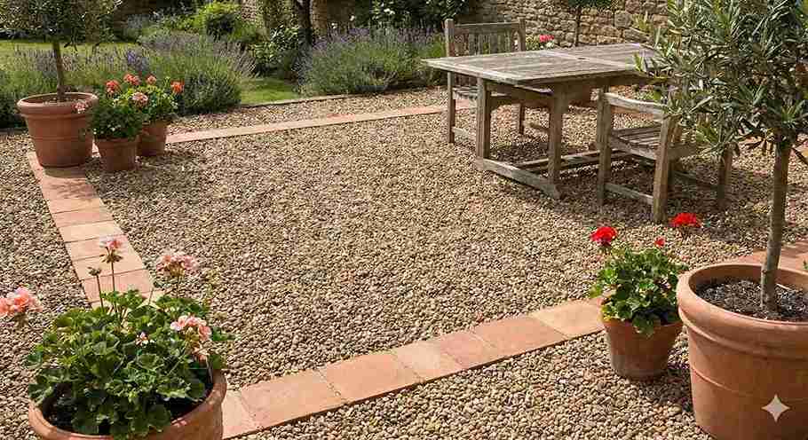 Slate Tiles Edge for an Earthy Effect 