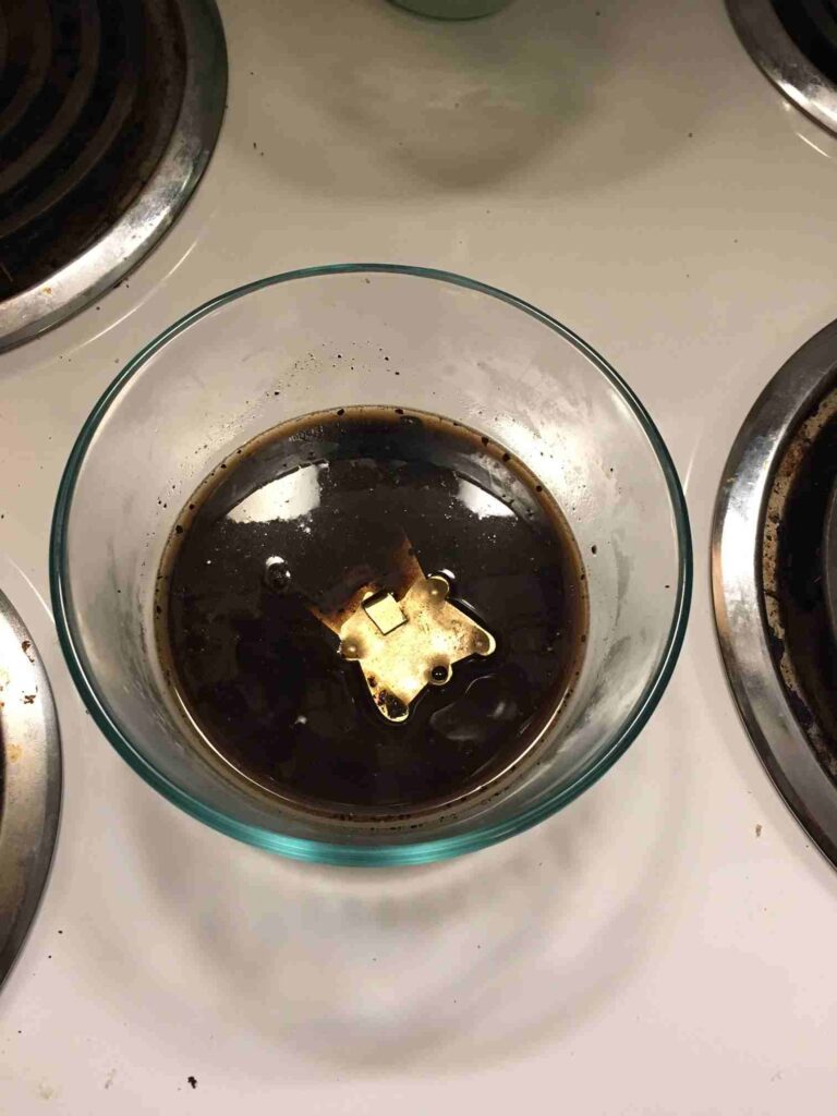 Aging brass with Coffee