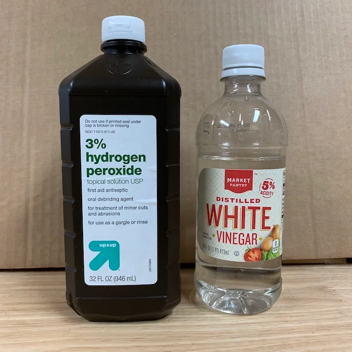 Aging brass with hydrogen peroxide