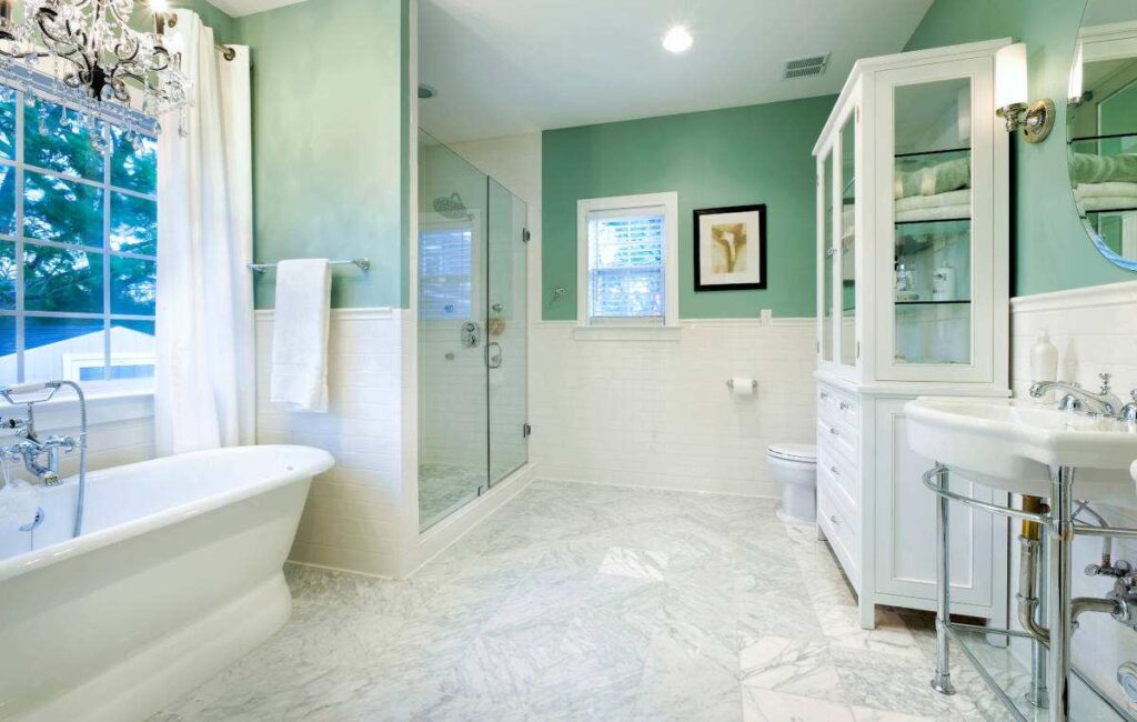 An Image Showing Wythe Blue Bathroom