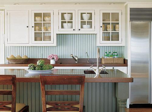 An Image Showing Wythe Blue Kitchen Cabinets