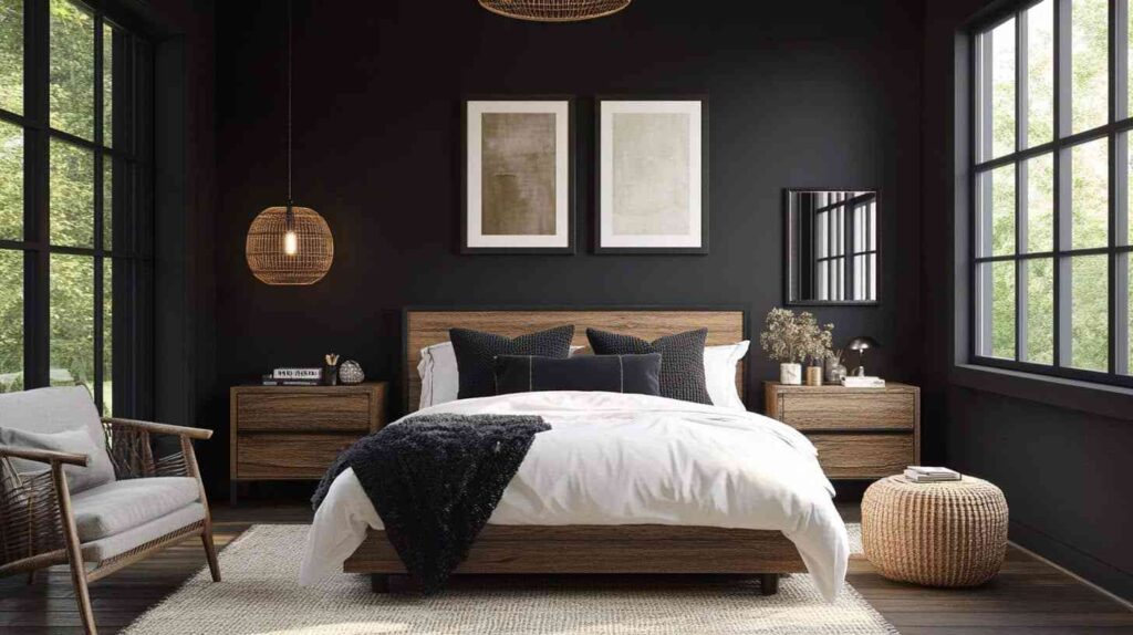 An Image of Tricorn Black Bedroom