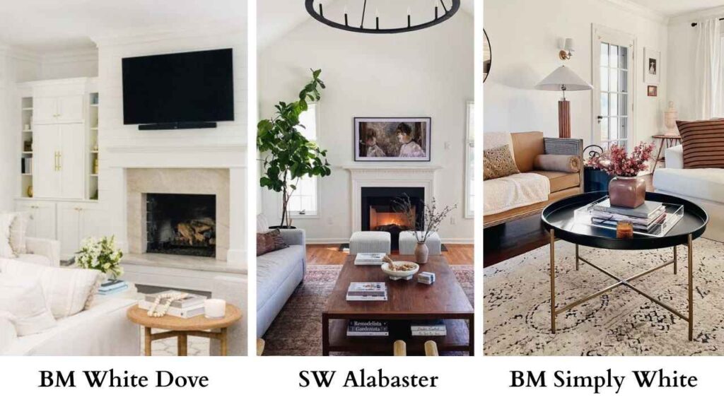 BM White Dove Vs SW Alabaster vs BM Simply White