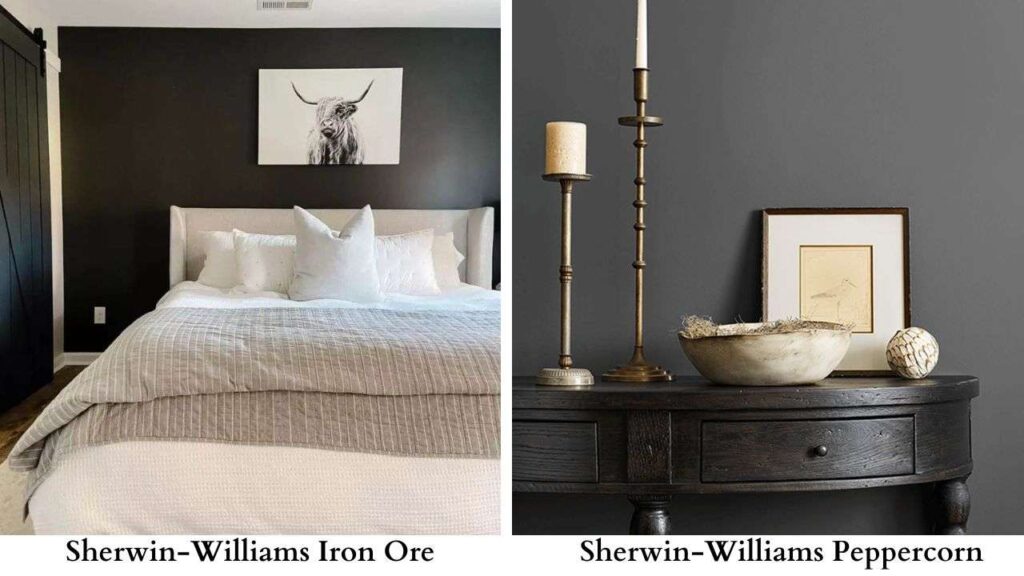 Benjamin Moore Iron Ore Vs Sherwin-Williams Peppercorn