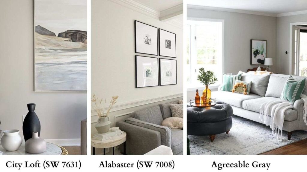 City Loft Vs Alabaster vs Agreeable Gray