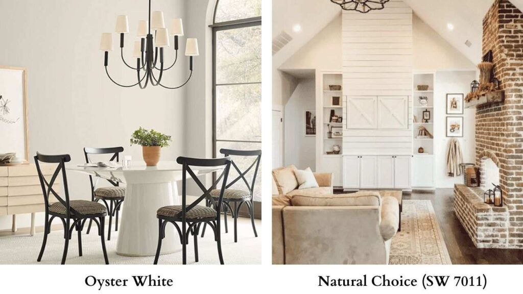 Oyster White Vs Natural Choice (SW 7011)