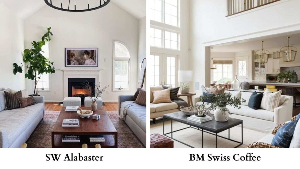 SW Alabaster vs BM Swiss Coffee