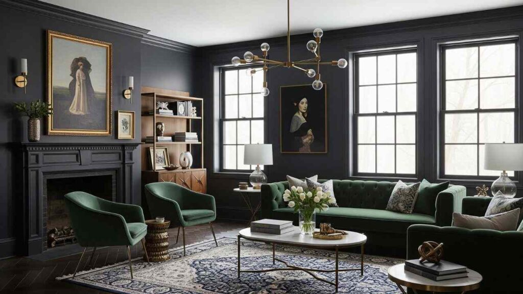 Sherwin Williams Iron Ore Living Room