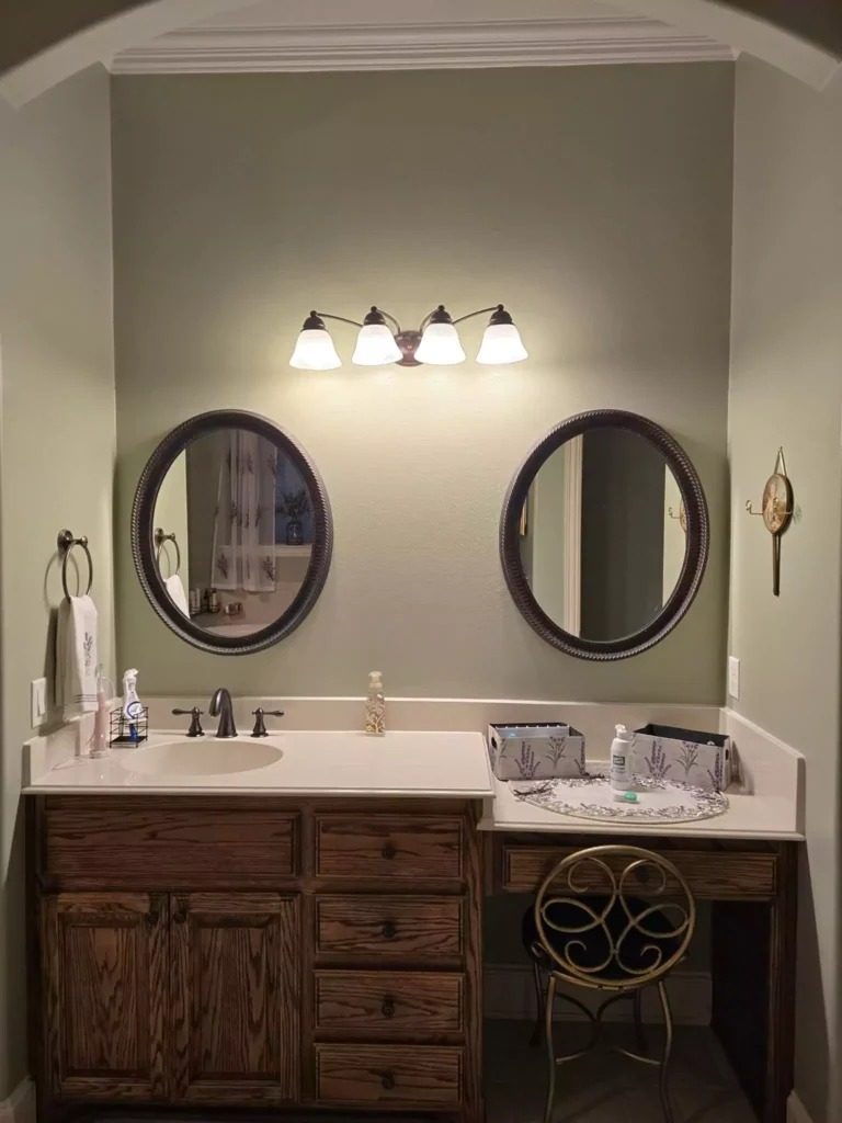 Sherwin Williams Softened Green Bathroom