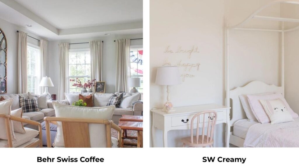 Behr Swiss Coffee Vs SW Creamy