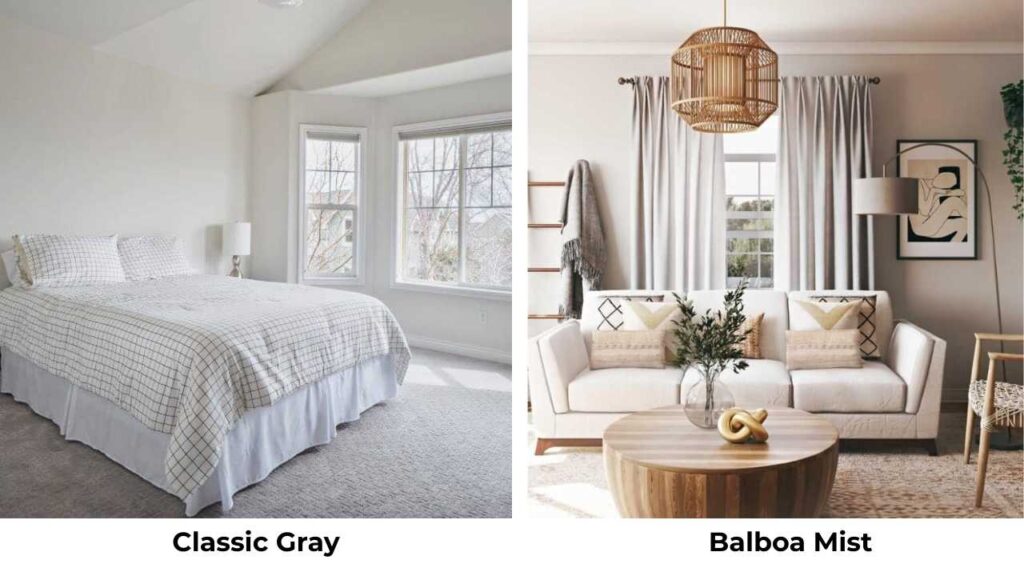 Classic Gray Vs Balboa Mist