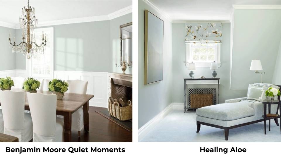 Benjamin Moore Quiet Moments vs Healing Aloe