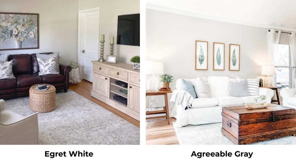 Egret White Vs Agreeable Gray