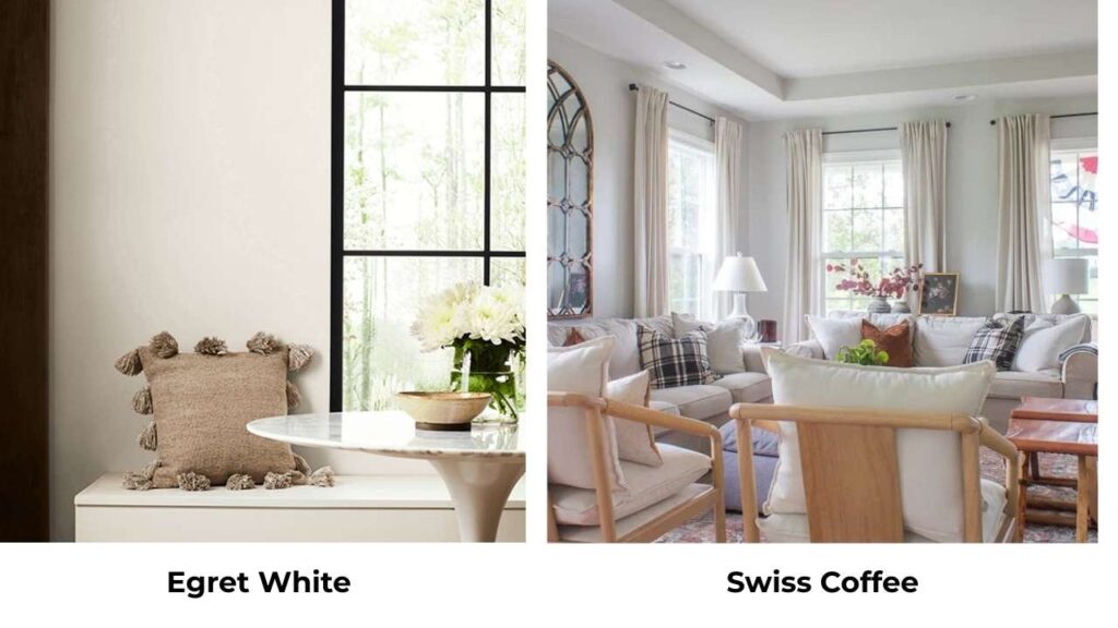 Egret White Vs Swiss Coffee