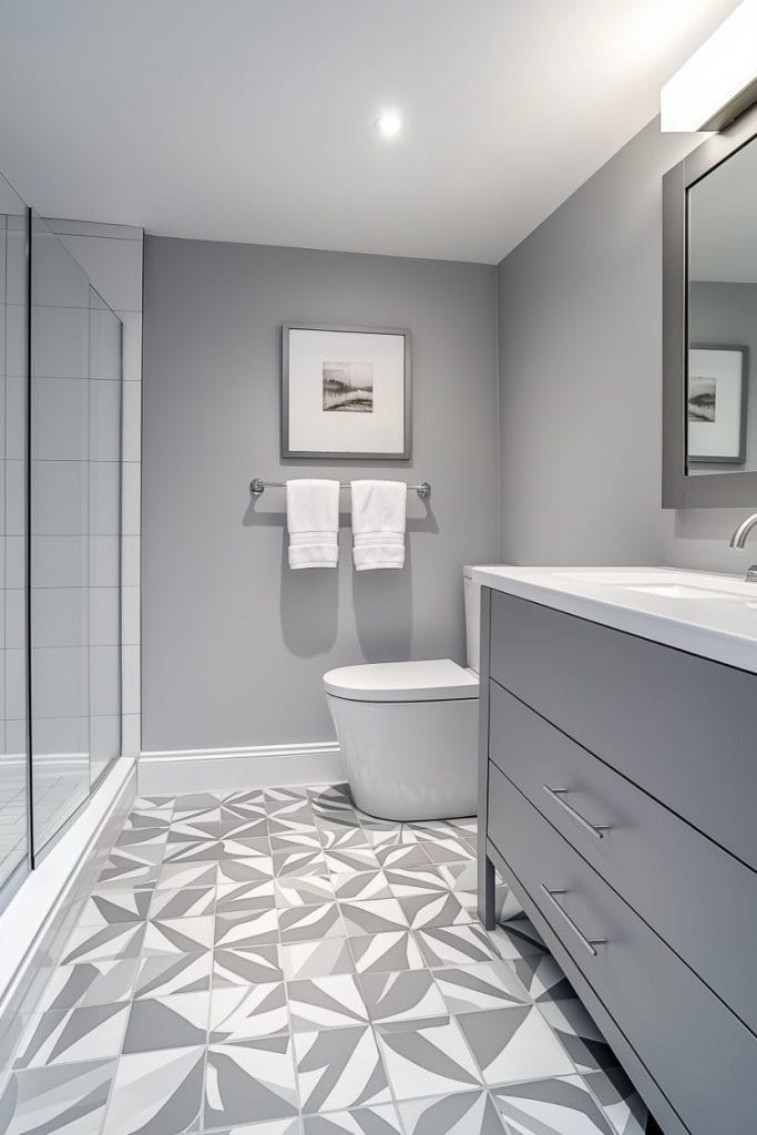 Modern Gray in a bathroom