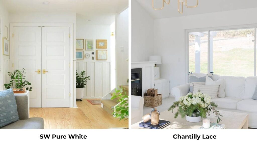 SW Pure White Vs Chantilly Lace