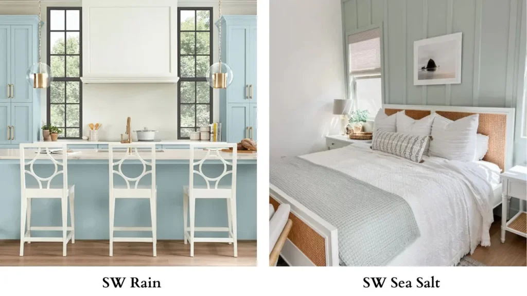 Sherwin Williams Rain vs Sea Salt
