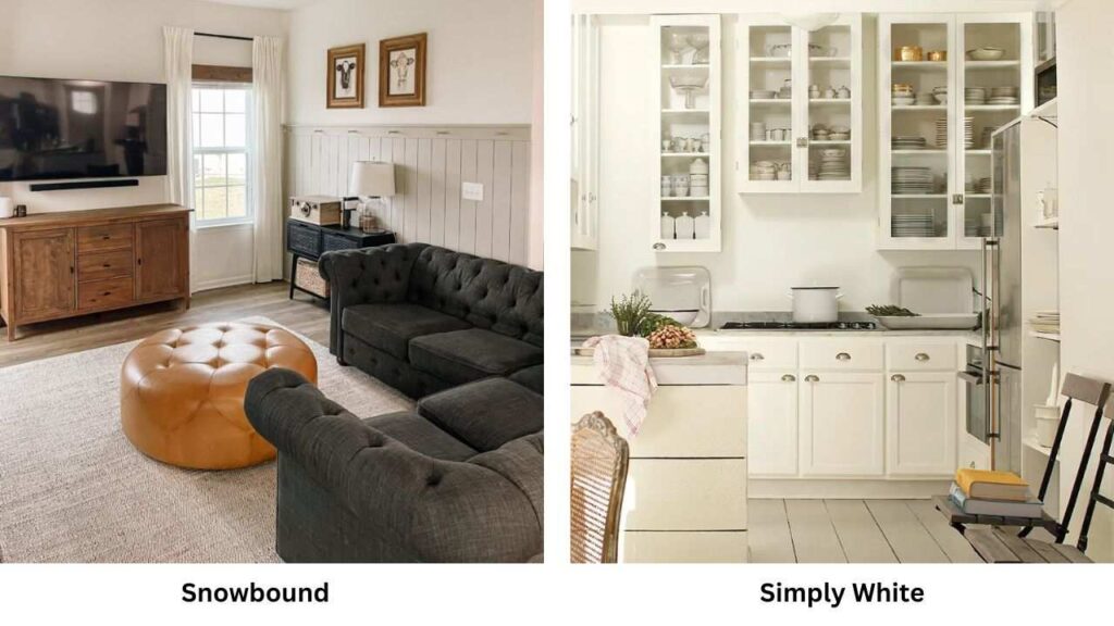 Snowbound vs Simply White
