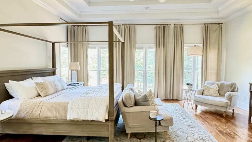 Alabaster in bedroom