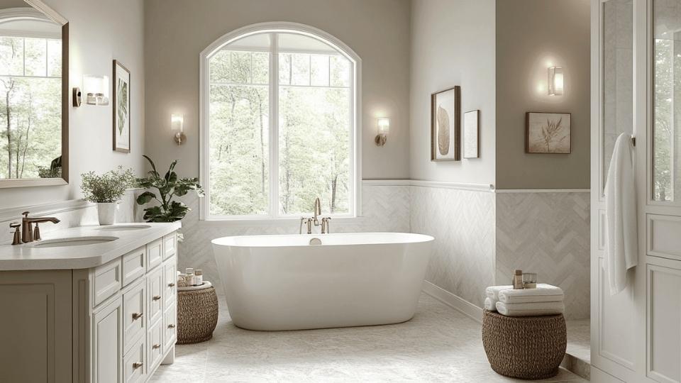 Anew Gray in bathroom