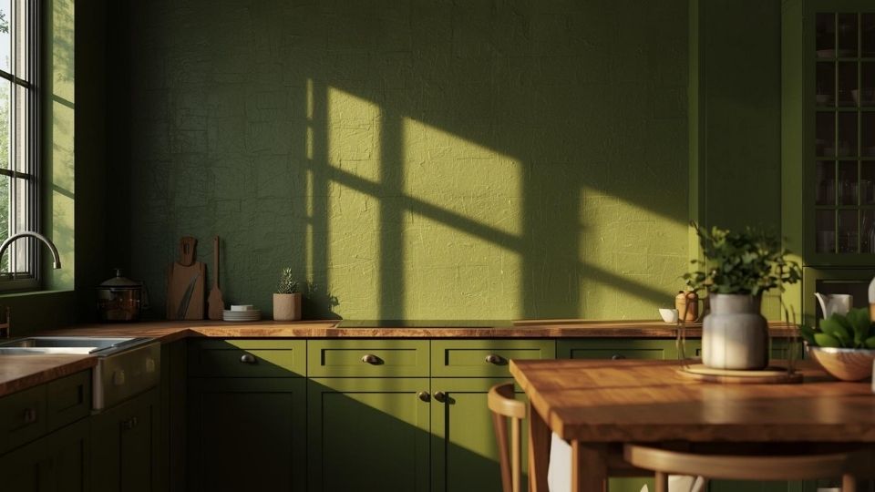 Army Green in a kitchen
