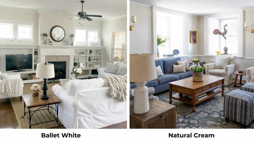 Ballet White Vs Natural Cream