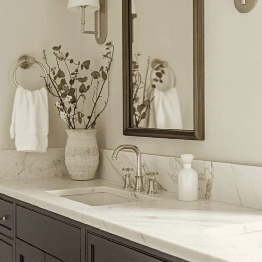 Ballet White in bathroom