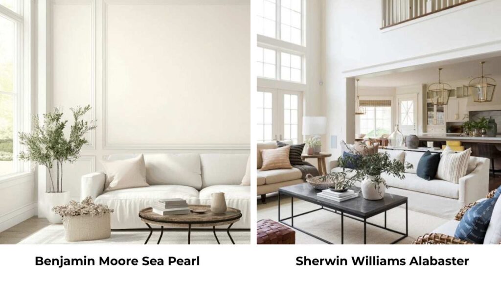 Benjamin Moore Sea Pearl Vs Sherwin Williams Alabaster
