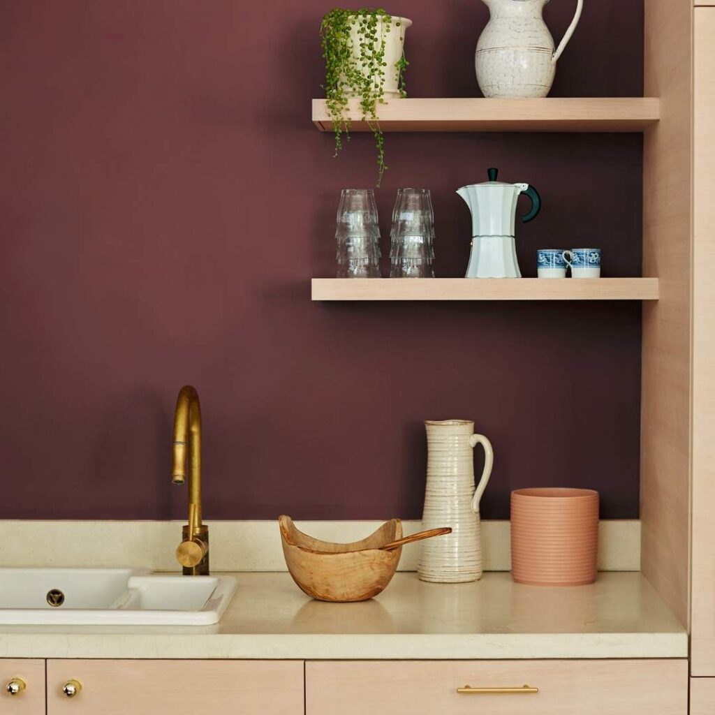 Burgundy in kitchen