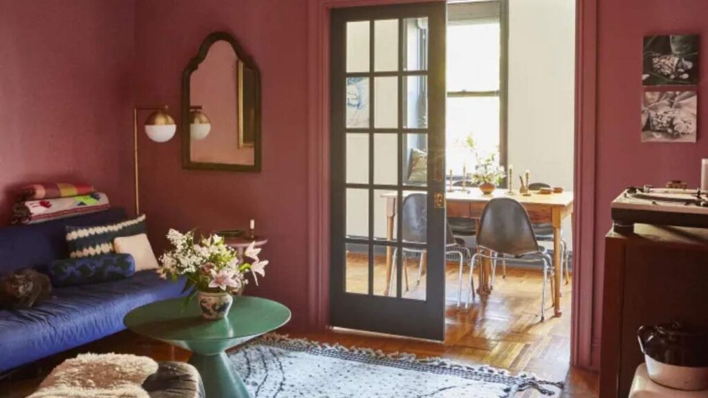 Burgundy in the living room