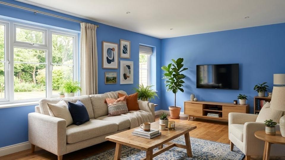 Cornflower blue in living room