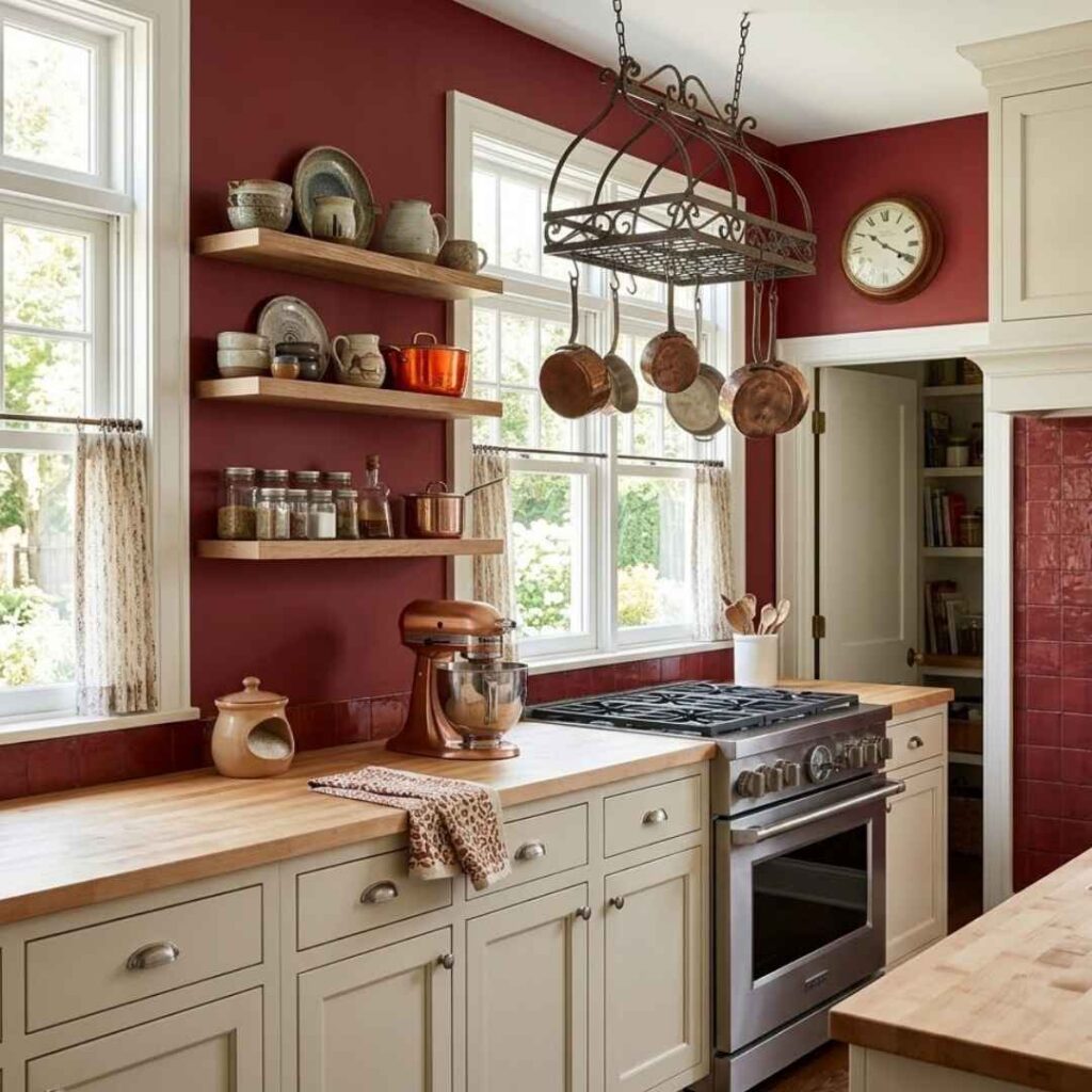 Crimson in kitchen