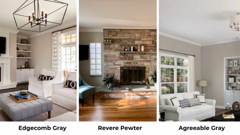 Edgecomb Gray vs Revere Pewter vs Agreeable Gray