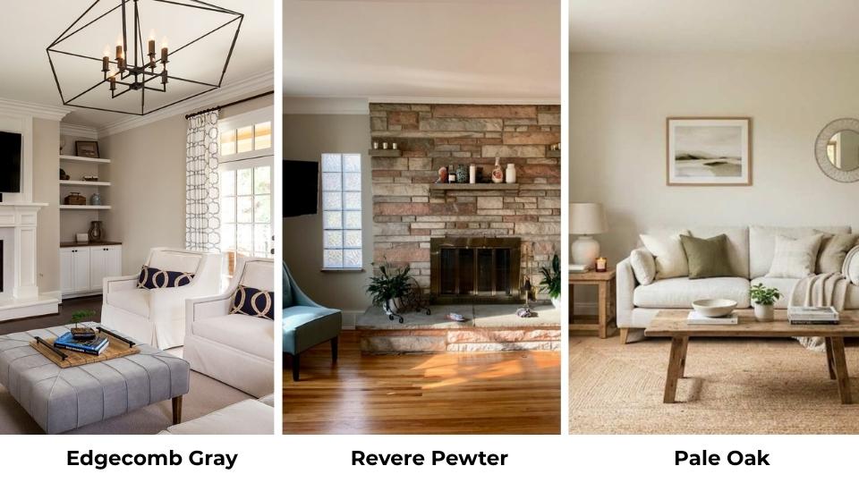 Edgecomb Gray vs Revere Pewter vs Pale Oak