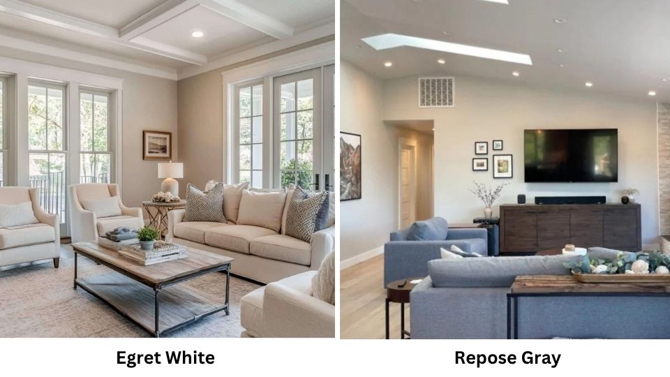 Egret White Vs Repose Gray