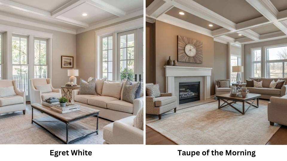 Egret White Vs Taupe Of The Morning