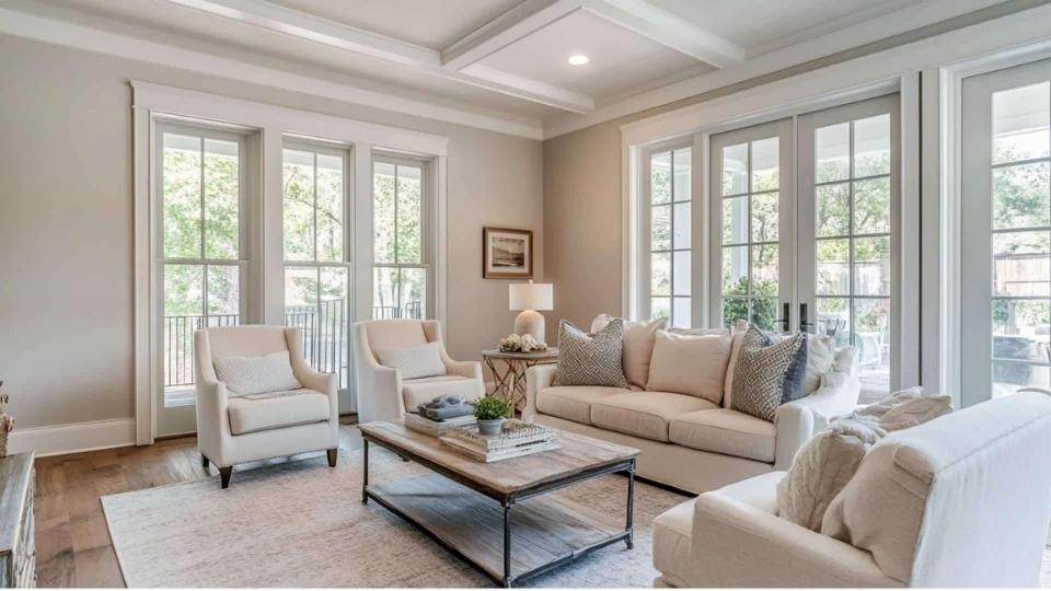 Egret White in a living room