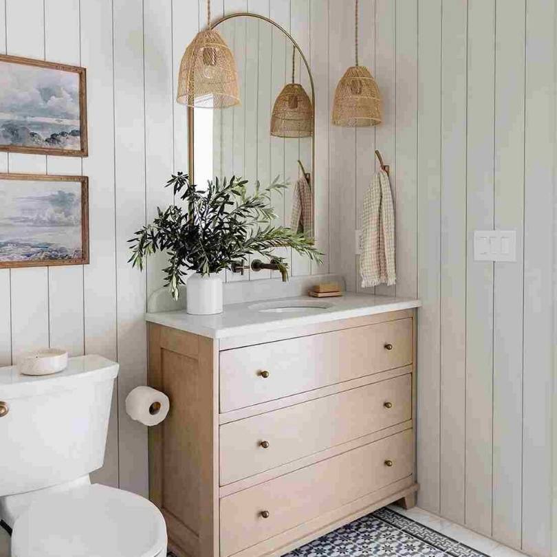 Egret White in bathroom