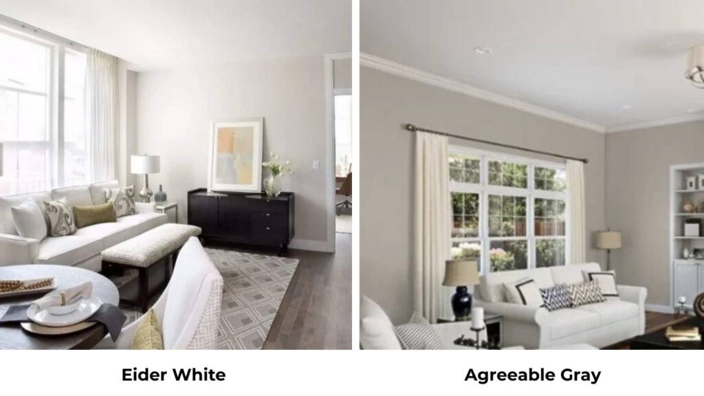 Eider White Vs Agreeable Gray