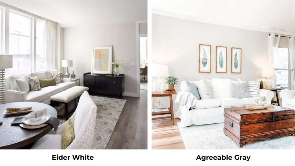 Eider White Vs Agreeable Gray
