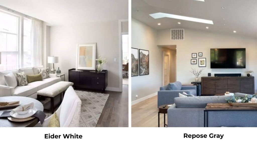 Eider White Vs Repose Gray