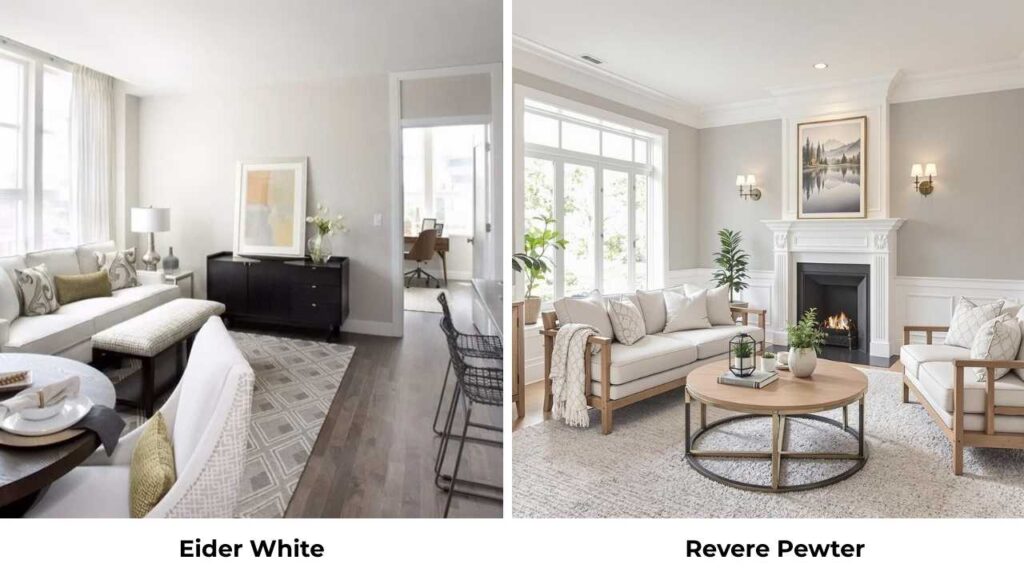 Eider White Vs Revere Pewter

