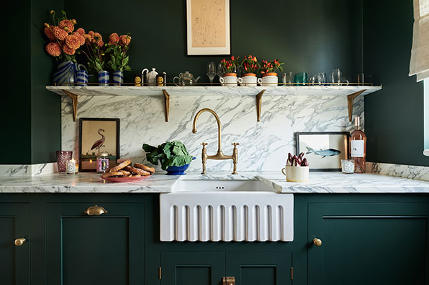 Emerald Green in a kitchen 