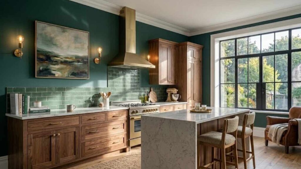 Forest green in kitchens 