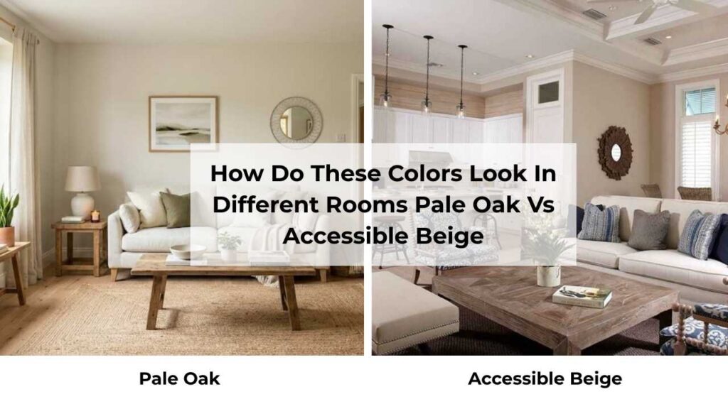How Do These Colors Look In Different Rooms? Pale Oak Vs Accessible Beige