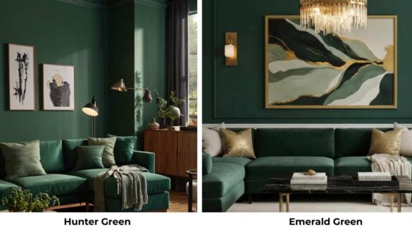 Hunter Green Vs Emerald Green: Differences, Uses and Styling Tips Featured Image.